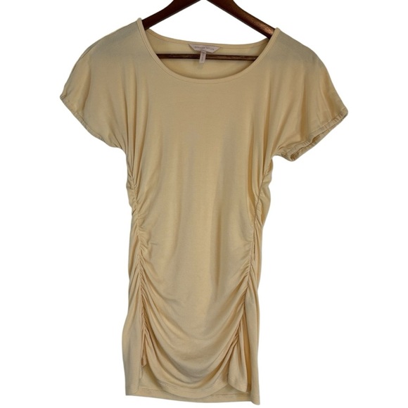 Rebecca Taylor Tiny Ruched Butter Cream Woman’s Top Size Medium - Picture 3 of 9